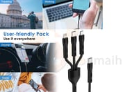 كابل شاحن تايب سي + مايكرو + ايفون 3 في 1