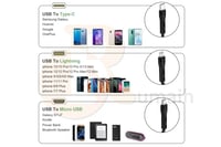 كابل شاحن تايب سي + مايكرو + ايفون 3 في 1