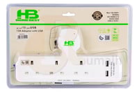 توصيلة قسام كهرباء بـ 3 افياش + USB