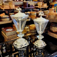 مبخرة فضي كريستال حجمين