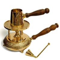 سبرتاية ذهبية موقد نحاس هندي لعمل القهوة