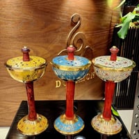 مبخر ملون خشب مع نحاس صناعة يدوية هندي