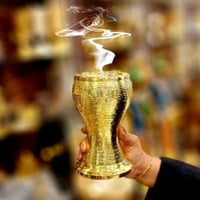 مبخر ستيل ذهبي صناعة يدوية هندي حجم وسط ثقيل