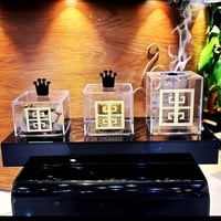 طقم مبخرة اكريليك اسود ثلاث قطع