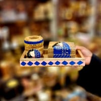 طقم مبخرة مع علبة للعود صناعة هندية يدوية حجم صغير