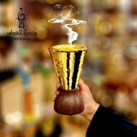 مبخر ذهبي ستيل مع خشبي حجم وسط