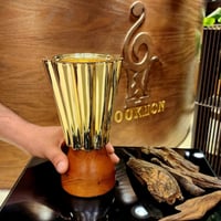 مبخر ستيل ذهبي مع خشب صناعة يدوية هندية