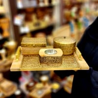 طقم مبخرة مع علبة للعود وعلبة اضافية للبخور صناعة...