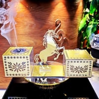 طقم مبخرة اكريليك الفرس الذهبي