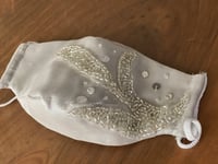 كمامة سهرة تطريز فضي - evening mask