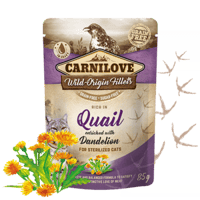 كارنيلوف طعام رطب قطط المعقمة بنكهة السمان و نبتة...