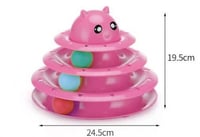 لعبة القرص الدوار من 3 طبقات مع الكرة الشقية للقطط...