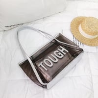 حقيبة كتف كبيرة شفافه راقيه وناعمه ،