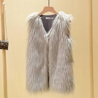 سترة من الفرو الصناعي ، قطعة أنيقة للخريف والشتاء...