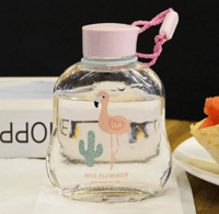 مطارة مشروبات من الزجاج مع حامل ، برسومات طائر لفل...