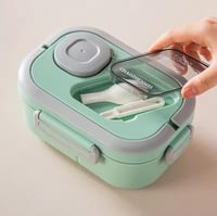 لانش بوكس متعدد التقسيمات مع علبة للصلصه وملعقه