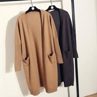 سترة طويلة دافئة ، قطعة انيقة للشتاء مع الفستان وا...