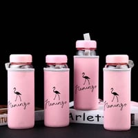 مطارة مياة برسومات مميزة لطائر لفلامنغو مع كيس لحف...