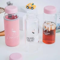 مطارة مياة برسومات مميزة لطائر لفلامنغو مع كيس لحف...