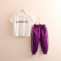 طقم رياضي بسيط مميز للبنات ،