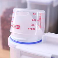 حافظة أرز وحبوب مع كوب قياس ، مفيدة وعملية ،