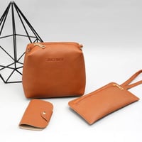 طقم حقيبة نسائية أنيقة من الجلد