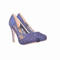 حذاء كعب عالي مزين بالكريستال ،