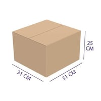 20 كرتون شحن بني طول 31 سم عرض 31 سم ارتفاع 25 سم