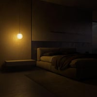 إنارة معلقة ليد دائري مع قاعدة ذهبية