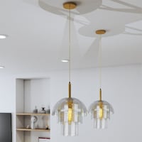 ثريا مودرن زجاج ذهبي 3 طبقات