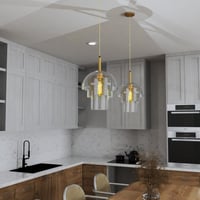 ثريا مودرن زجاج ذهبي 3 طبقات