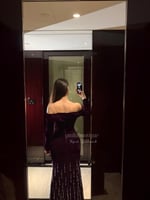 فستان جوخ مخمل موف مع هدب