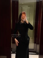 فستان جوخ مخمل اسود