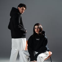 بلوفر دبل كاب أسود - Black Double Cap Hoodie