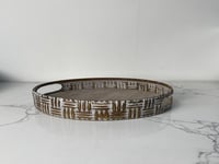 صينية تقديم خشبية دائرية بنقوش فاخرة