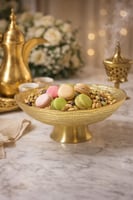 صحن تقديم حلويات ذهبي بقاعدة