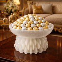 صحن تقديم مرتفع بقاعدة بتلات ديكور