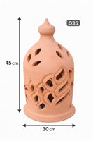 فانوس فخار تراثي مثقب للديكور بدون اضاءة