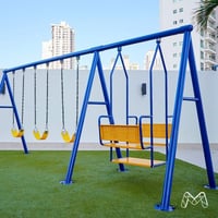 مرجيحة خارجية 3 مقاعد مع كرسي مرجيحة عائلي