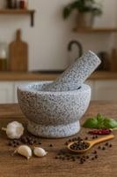 هاون ومدقة حجر لطحن البهارات والثوم