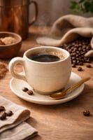 كوب فخار مع صحن تقديم