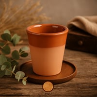 كوب فخار مطلي بلونين