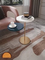 طاولة مع رف مخمل