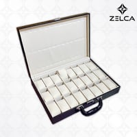 منظم ساعات جلد اسود فاخر عالي الجودة لحفظ الساعات...