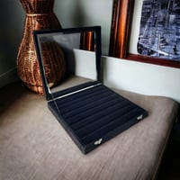 استاند عرض منظم خواتم خاتم بغطاء زجاج شفاف مخمل او...