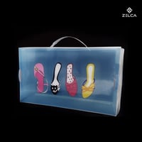 علب احذية مع حامل يد بلاستيك مقوي ( 12 حبة )