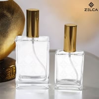 علب عطور بخاخ زجاجية مع غطاء ذهبي (12 علبة)