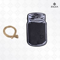 بطاقة كرافت تاق ورقي اسود مع خيط حبل مع فتحة قلب (...