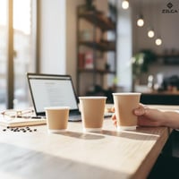 اكواب ورقية طبقتين بني بدون غطاء (50 حبة)