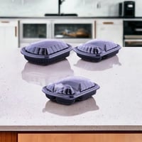 صحون ميكرويف اسود مع غطاء (50 حبة)